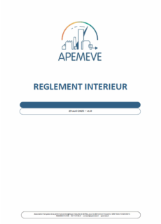 Règlement intérieur de l’association APEMEVE