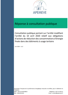 Réponse à consultation publique – Juin 2024